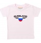 Baby Kinder-Shirt Russland, Wappen mit Wunschnamen und Wunschnummer Land, Länder, rosa, 0-6 Monate