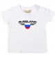 Baby Kinder-Shirt Russland, Wappen mit Wunschnamen und Wunschnummer Land, Länder, weiss, 0-6 Monate