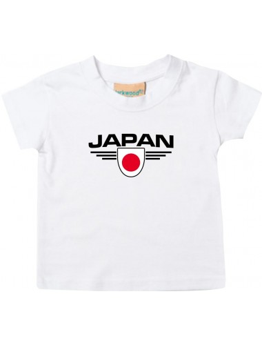 Baby Kinder-Shirt Japan, Wappen mit Wunschnamen und Wunschnummer Land, Länder