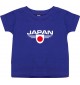 Baby Kinder-Shirt Japan, Wappen mit Wunschnamen und Wunschnummer Land, Länder, lila, 0-6 Monate