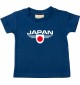 Baby Kinder-Shirt Japan, Wappen mit Wunschnamen und Wunschnummer Land, Länder, navy, 0-6 Monate