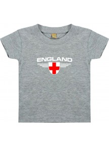 Baby Kinder-Shirt England, Wappen mit Wunschnamen und Wunschnummer Land, Länder