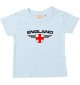 Baby Kinder-Shirt England, Wappen mit Wunschnamen und Wunschnummer Land, Länder, hellblau, 0-6 Monate