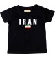 Baby Kids T-Shirt Fußball Ländershirt Iran, schwarz, 0-6 Monate