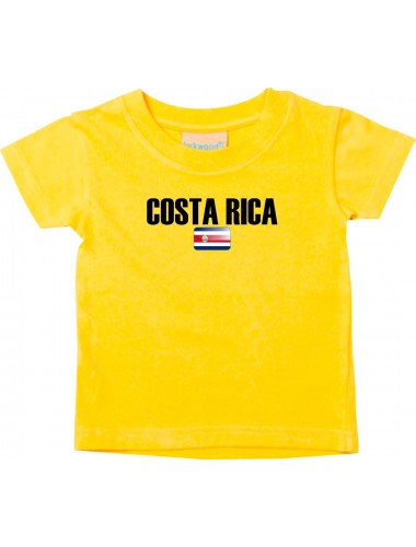 Baby Kids T-Shirt Fußball Ländershirt Costa Rica, gelb, 0-6 Monate
