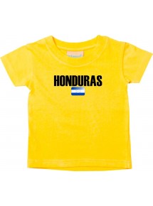 Baby Kids T-Shirt Fußball Ländershirt Hunduras, gelb, 0-6 Monate