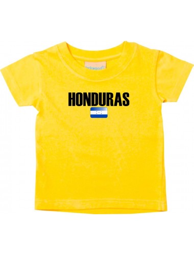 Baby Kids T-Shirt Fußball Ländershirt Hunduras, gelb, 0-6 Monate