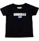 Baby Kids T-Shirt Fußball Ländershirt Hunduras, schwarz, 0-6 Monate