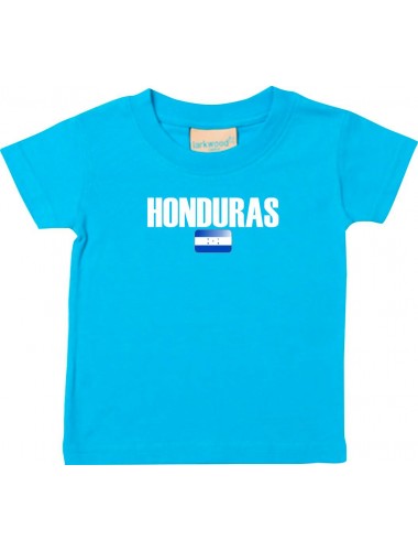 Baby Kids T-Shirt Fußball Ländershirt Hunduras, tuerkis, 0-6 Monate