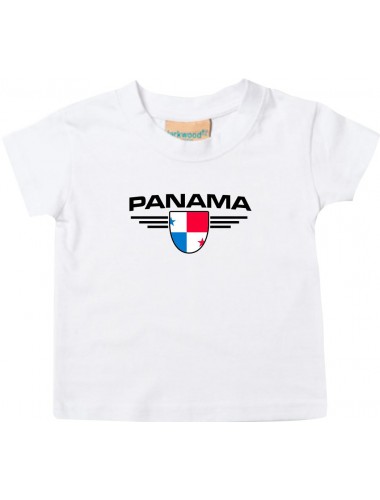 Baby Kinder-Shirt Panama, Wappen mit Wunschnamen und Wunschnummer Land, Länder