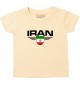 Baby Kinder-Shirt Iran, Wappen mit Wunschnamen und Wunschnummer Land, Länder, hellgelb, 0-6 Monate