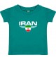 Baby Kinder-Shirt Iran, Wappen mit Wunschnamen und Wunschnummer Land, Länder, jade, 0-6 Monate
