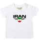 Baby Kinder-Shirt Iran, Wappen mit Wunschnamen und Wunschnummer Land, Länder, weiss, 0-6 Monate