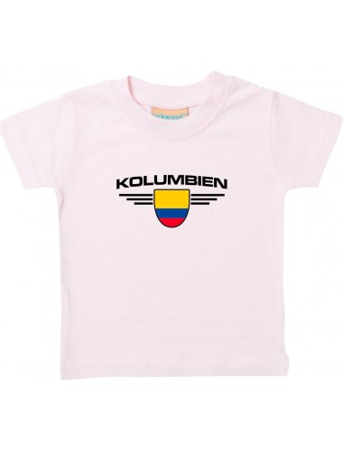 Baby Kinder-Shirt Kolumbien, Wappen mit Wunschnamen und Wunschnummer Land, Länder