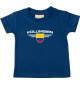 Baby Kinder-Shirt Kolumbien, Wappen mit Wunschnamen und Wunschnummer Land, Länder, navy, 0-6 Monate