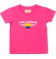 Baby Kinder-Shirt Kolumbien, Wappen mit Wunschnamen und Wunschnummer Land, Länder, pink, 0-6 Monate