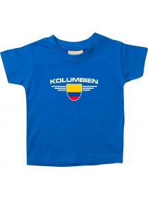 Baby Kinder-Shirt Kolumbien, Wappen mit Wunschnamen und Wunschnummer Land, Länder, royal, 0-6 Monate