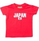 Baby Kids T-Shirt Fußball Ländershirt Japan, rot, 0-6 Monate