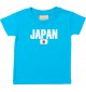 Baby Kids T-Shirt Fußball Ländershirt Japan, tuerkis, 0-6 Monate