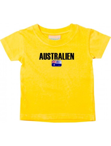 Baby Kids T-Shirt Fußball Ländershirt Australien, gelb, 0-6 Monate