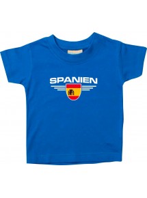Baby Kinder-Shirt Spanien, Wappen mit Wunschnamen und Wunschnummer Land, Länder, royal, 0-6 Monate