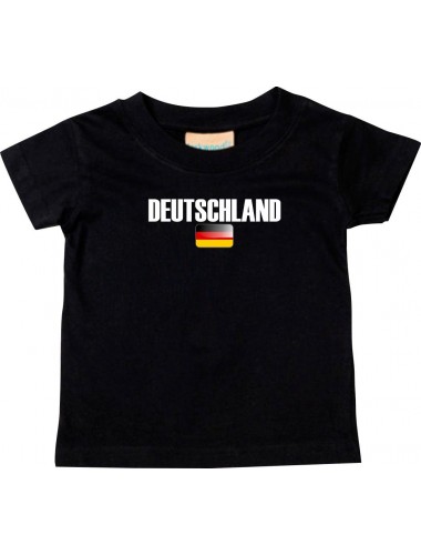 Baby Kids T-Shirt Fußball Ländershirt Deutschland, schwarz, 0-6 Monate