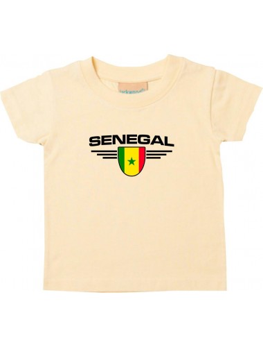 Baby Kinder-Shirt Senegal, Wappen mit Wunschnamen und Wunschnummer Land, Länder