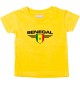Baby Kinder-Shirt Senegal, Wappen mit Wunschnamen und Wunschnummer Land, Länder, gelb, 0-6 Monate