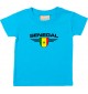 Baby Kinder-Shirt Senegal, Wappen mit Wunschnamen und Wunschnummer Land, Länder, tuerkis, 0-6 Monate