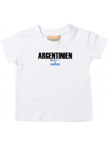 Baby Kids T-Shirt Fußball Ländershirt Agentinien, weiss, 0-6 Monate
