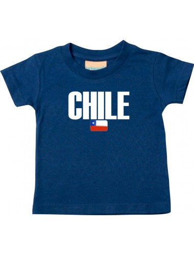 Baby Kids T-Shirt Fußball Ländershirt Chile, navy, 0-6 Monate