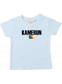 Baby Kids T-Shirt Fußball Ländershirt Kamerun, hellblau, 0-6 Monate
