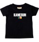 Baby Kids T-Shirt Fußball Ländershirt Kamerun, schwarz, 0-6 Monate