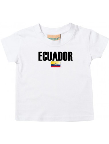 Baby Kids T-Shirt Fußball Ländershirt Ecuador, weiss, 0-6 Monate