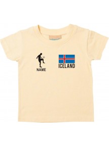Kinder T-Shirt Fussballshirt Iceland Island mit Ihrem Wunschnamen bedruckt,