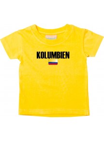 Baby Kids T-Shirt Fußball Ländershirt Kolumbien, gelb, 0-6 Monate