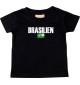 Baby Kids T-Shirt Fußball Ländershirt Brasilien, schwarz, 0-6 Monate