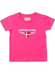 Baby Kinder-Shirt Dänemark, Wappen mit Wunschnamen und Wunschnummer Land, Länder