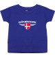 Baby Kinder-Shirt Dänemark, Wappen mit Wunschnamen und Wunschnummer Land, Länder, lila, 0-6 Monate