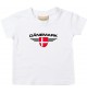 Baby Kinder-Shirt Dänemark, Wappen mit Wunschnamen und Wunschnummer Land, Länder, weiss, 0-6 Monate