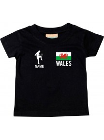 Kinder T-Shirt Fussballshirt Wales mit Ihrem Wunschnamen bedruckt,