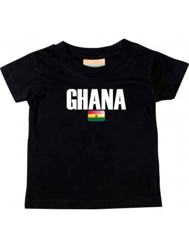 Baby Kids T-Shirt Fußball Ländershirt Ghana, schwarz, 0-6 Monate