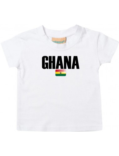 Baby Kids T-Shirt Fußball Ländershirt Ghana, weiss, 0-6 Monate