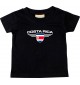 Baby Kinder-Shirt Costa Rica, Wappen mit Wunschnamen und Wunschnummer Land, Länder, schwarz, 0-6 Monate