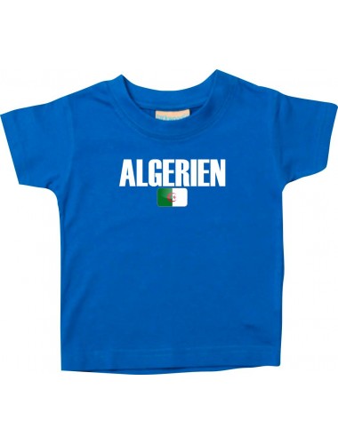Baby Kids T-Shirt Fußball Ländershirt Algerien, royal, 0-6 Monate