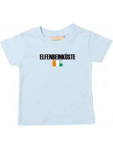 Baby Kids T-Shirt Fußball Ländershirt Elfenbeinküste, hellblau, 0-6 Monate