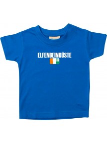 Baby Kids T-Shirt Fußball Ländershirt Elfenbeinküste, royal, 0-6 Monate