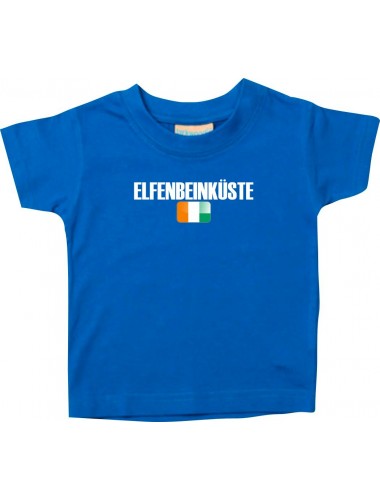 Baby Kids T-Shirt Fußball Ländershirt Elfenbeinküste, royal, 0-6 Monate
