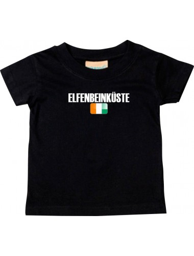 Baby Kids T-Shirt Fußball Ländershirt Elfenbeinküste, schwarz, 0-6 Monate