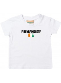 Baby Kids T-Shirt Fußball Ländershirt Elfenbeinküste, weiss, 0-6 Monate